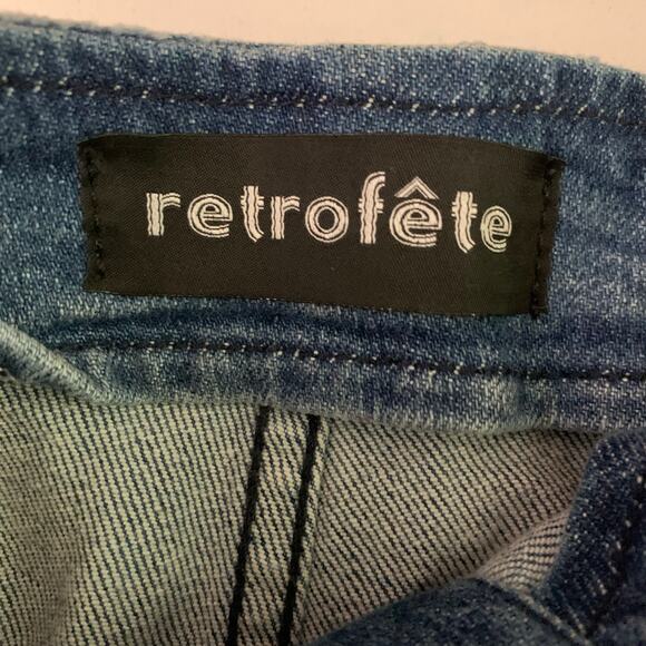 RETROFETE Skirt XS Harmonia Pencil Down Front Button Closure Edgy Distressed Hem - Picture 13 of 16